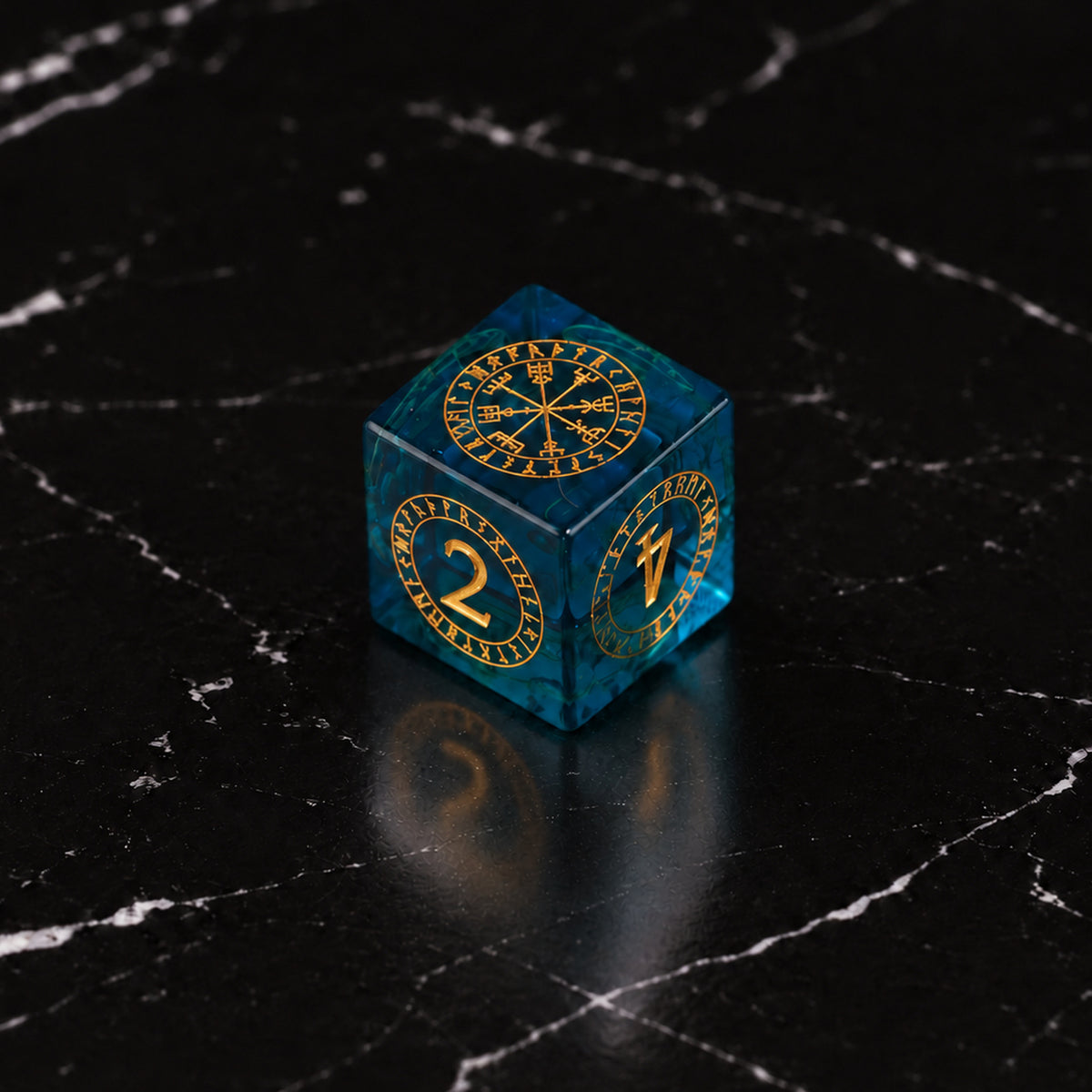 Tidal Prism D6 - K9 Blue Crystal Glass DnD dice set