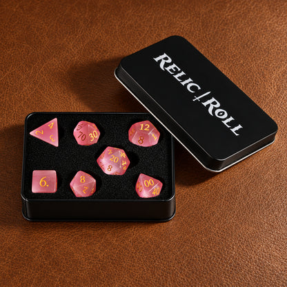 Roseveil Prophecy - Relic Roll presentation box with dice set