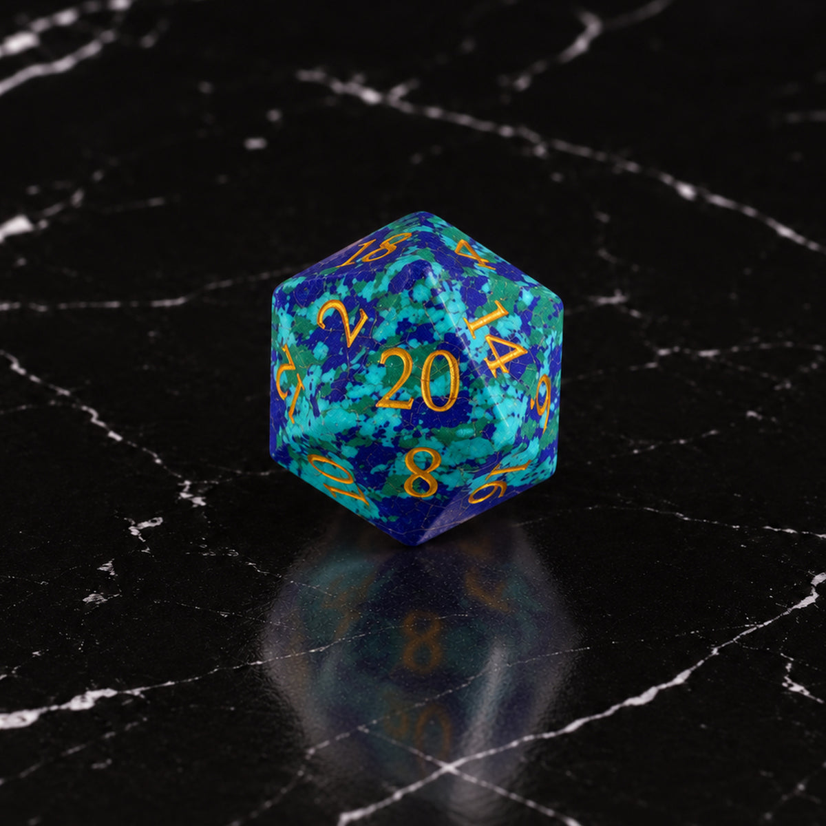 Verdigris Covenant D20 - Chrysocolla DnD dice set