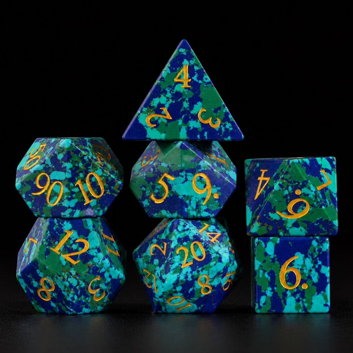 Verdigris Covenant main - Chrysocolla DnD dice set