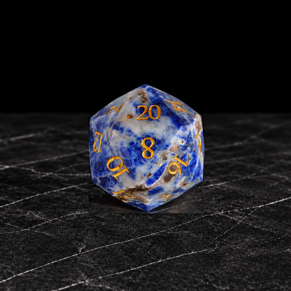 Lapis Crown Natural Lapis Lazuli DnD dice D20 detail