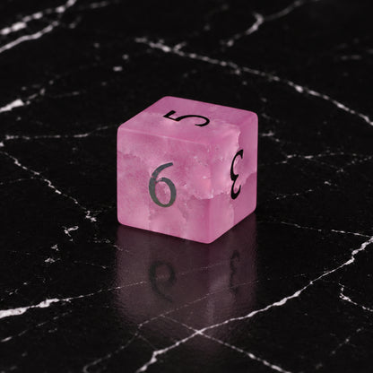 Roselight Vow D6 - Rose Quartz DnD dice set