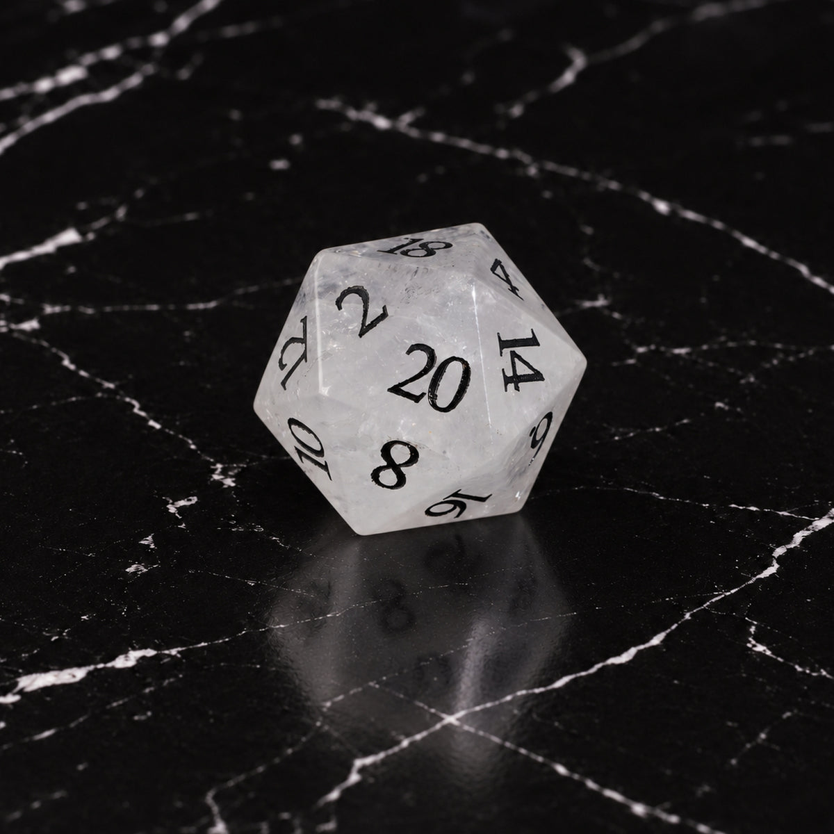 Veiled Ossuary D20 - White Howlite DnD dice set