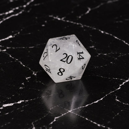 Veiled Ossuary D20 - White Howlite DnD dice set