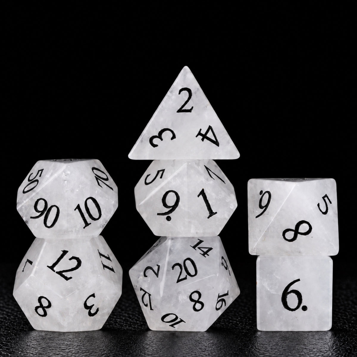Veiled Ossuary main - White Howlite DnD dice set