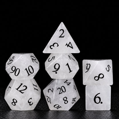 Veiled Ossuary main - White Howlite DnD dice set