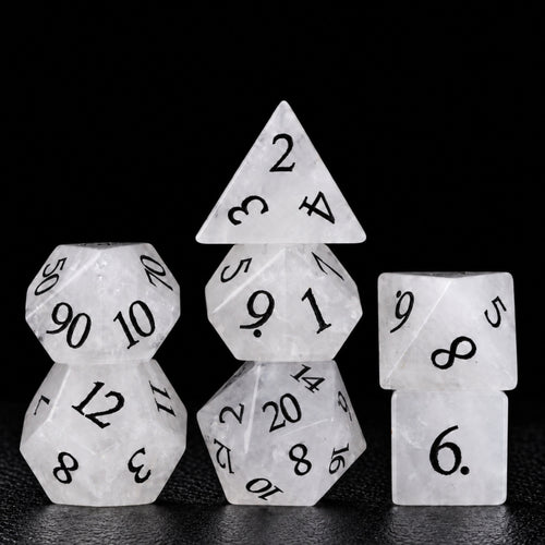 Veiled Ossuary main - White Howlite DnD dice set