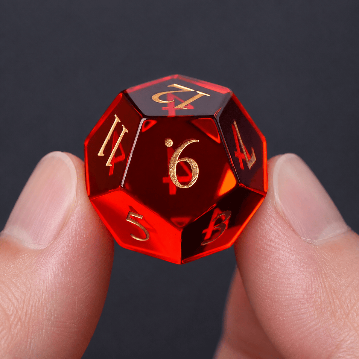 Emberblood Oath - Gemstone Dice Set Emberblood Oath | Crimson 7-Piece Gemstone DnD Dice Set for RPGs