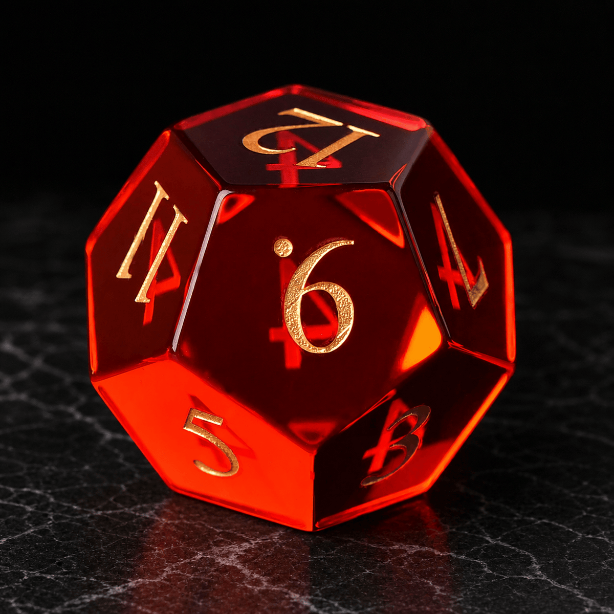 Emberblood Oath - Gemstone Dice Set Emberblood Oath | Crimson 7-Piece Gemstone DnD Dice Set for RPGs
