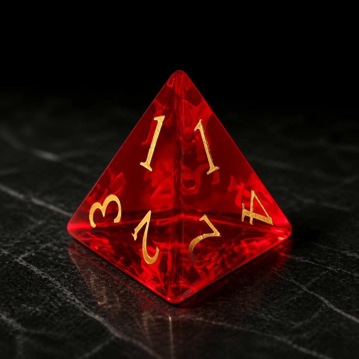 Emberblood Oath - Gemstone Dice Set Emberblood Oath | Crimson 7-Piece Gemstone DnD Dice Set for RPGs