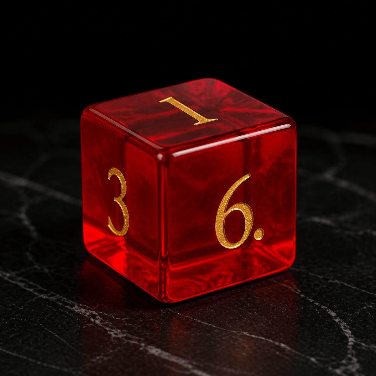 Emberblood Oath - Gemstone Dice Set Emberblood Oath | Crimson 7-Piece Gemstone DnD Dice Set for RPGs