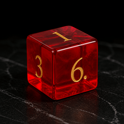 Emberblood Oath - Gemstone Dice Set Emberblood Oath | Crimson 7-Piece Gemstone DnD Dice Set for RPGs