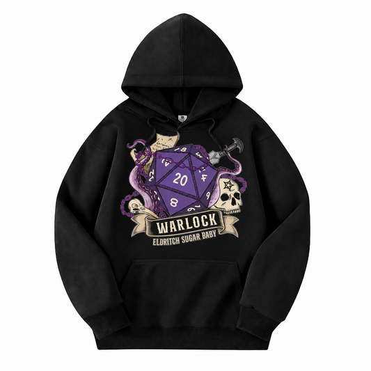 Eldritch Sugar Baby black D&D hoodie front view