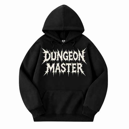 Dungeon Master Gothic black D&D hoodie front view