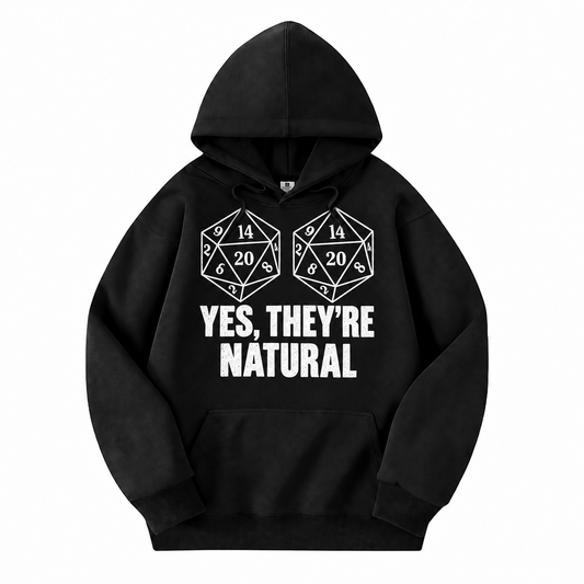 Yes, They’re Natural black D&D hoodie front view