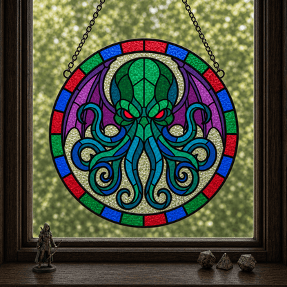 Eldritch Awakening - Stained Glass Suncatcher Eldritch Awakening | Eldritch DnD Stained Glass Suncatcher