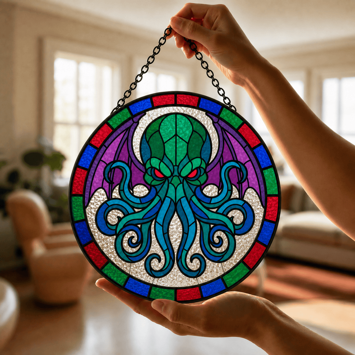 Eldritch Awakening - Stained Glass Suncatcher Eldritch Awakening | Eldritch DnD Stained Glass Suncatcher
