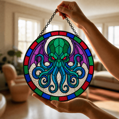 Eldritch Awakening - Stained Glass Suncatcher Eldritch Awakening | Eldritch DnD Stained Glass Suncatcher