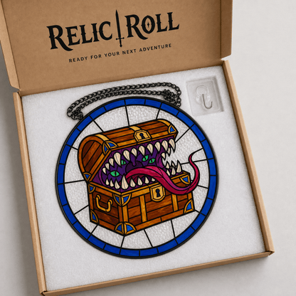 Mimic’s Feast - Stained Glass Suncatcher Mimic’s Feast | Mimic DnD Stained Glass Suncatcher