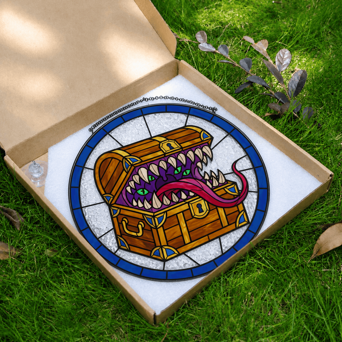 Mimic’s Feast - Stained Glass Suncatcher Mimic’s Feast | Mimic DnD Stained Glass Suncatcher