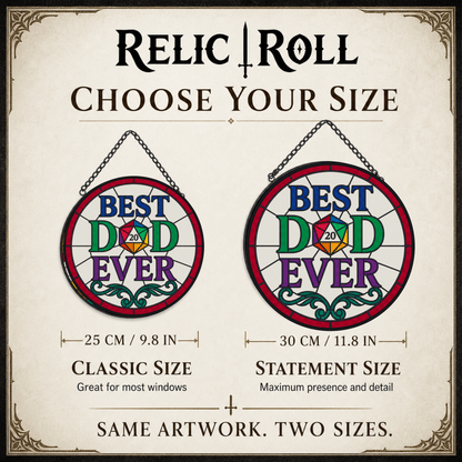 Best D&D Ever - Stained Glass Suncatcher Best D&D Ever | D&D Gamer Gift Stained Glass Suncatcher