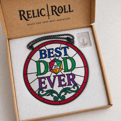 Best D&D Ever - Stained Glass Suncatcher Best D&D Ever | D&D Gamer Gift Stained Glass Suncatcher