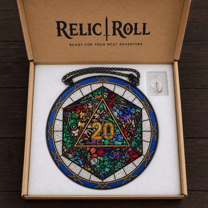 Dungeon Mosaic - Stained Glass Suncatcher Dungeon Mosaic | D20 Dice Stained Glass Suncatcher