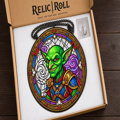 Goblin’s Grin - Stained Glass Suncatcher Goblin’s Grin | Goblin DnD Stained Glass Suncatcher