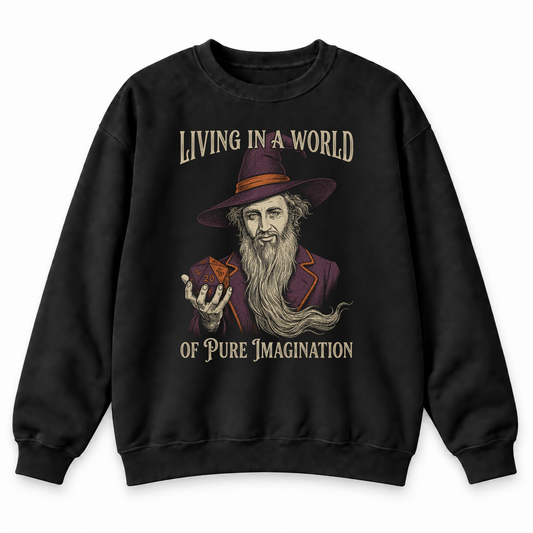 Pure Imagination black DnD sweatshirt front product view