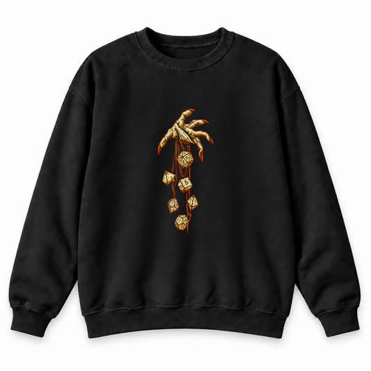 Roll of Fate black DnD sweatshirt front product view
