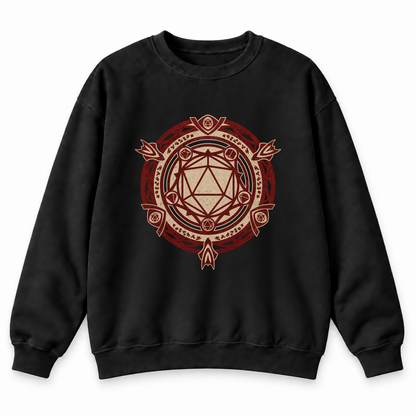 Arcane D20 Sigil black DnD sweatshirt front product view