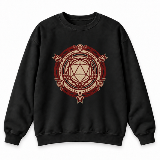 Arcane D20 Sigil black DnD sweatshirt front product view