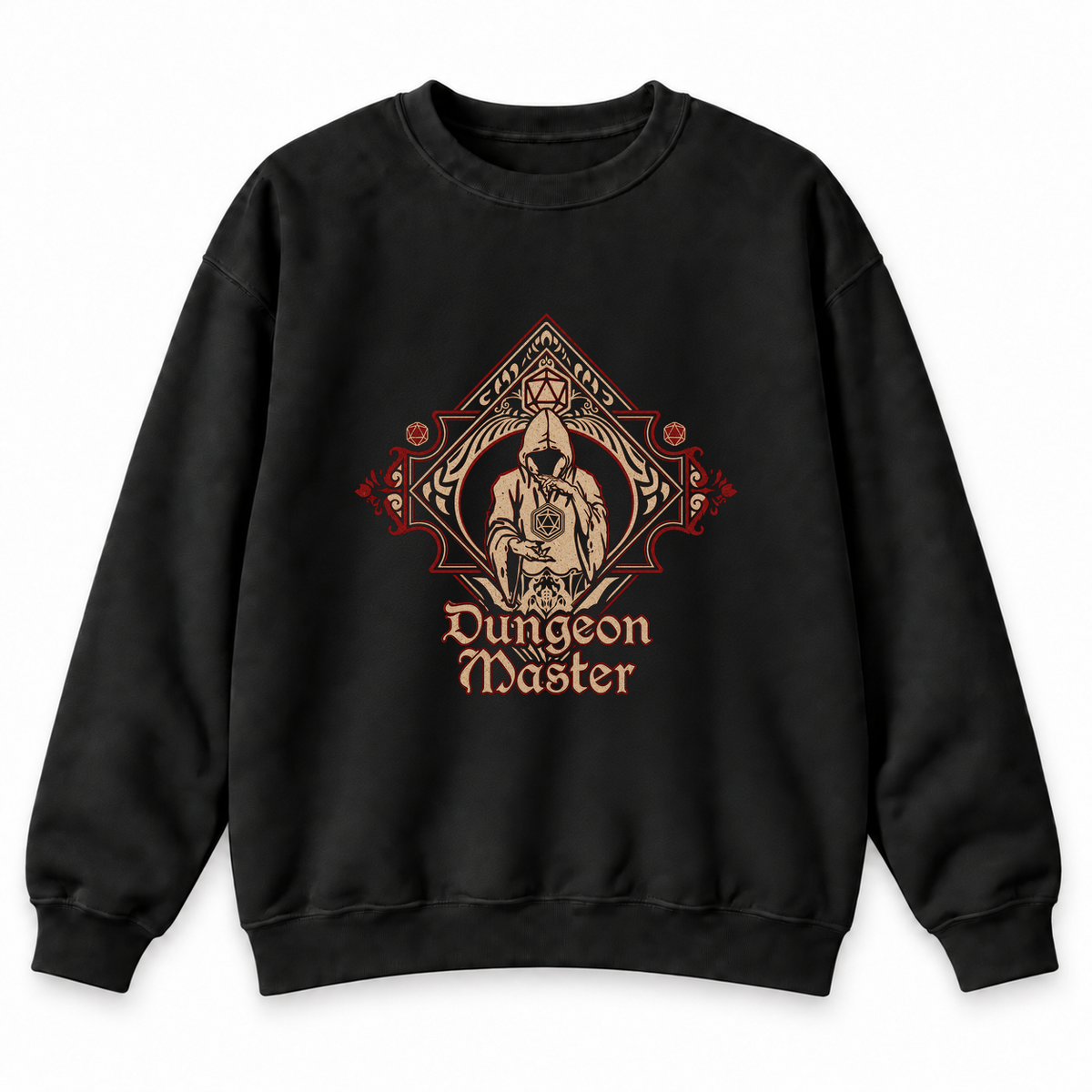 Dungeon Master black DnD sweatshirt front product view