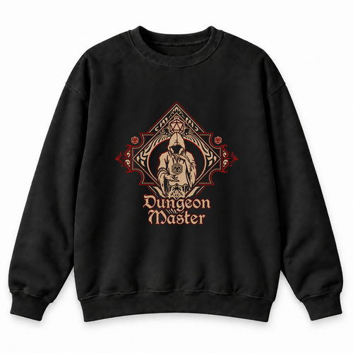 Dungeon Master black DnD sweatshirt front product view