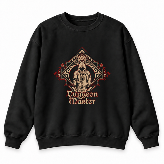 Dungeon Master black DnD sweatshirt front product view