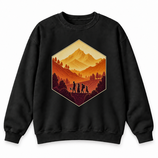 The Adventure Party black DnD sweatshirt front product view