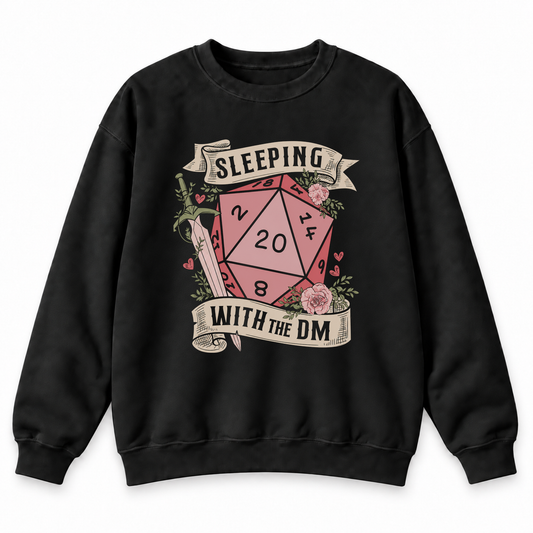 Sleeping with the DM black DnD sweatshirt front product view