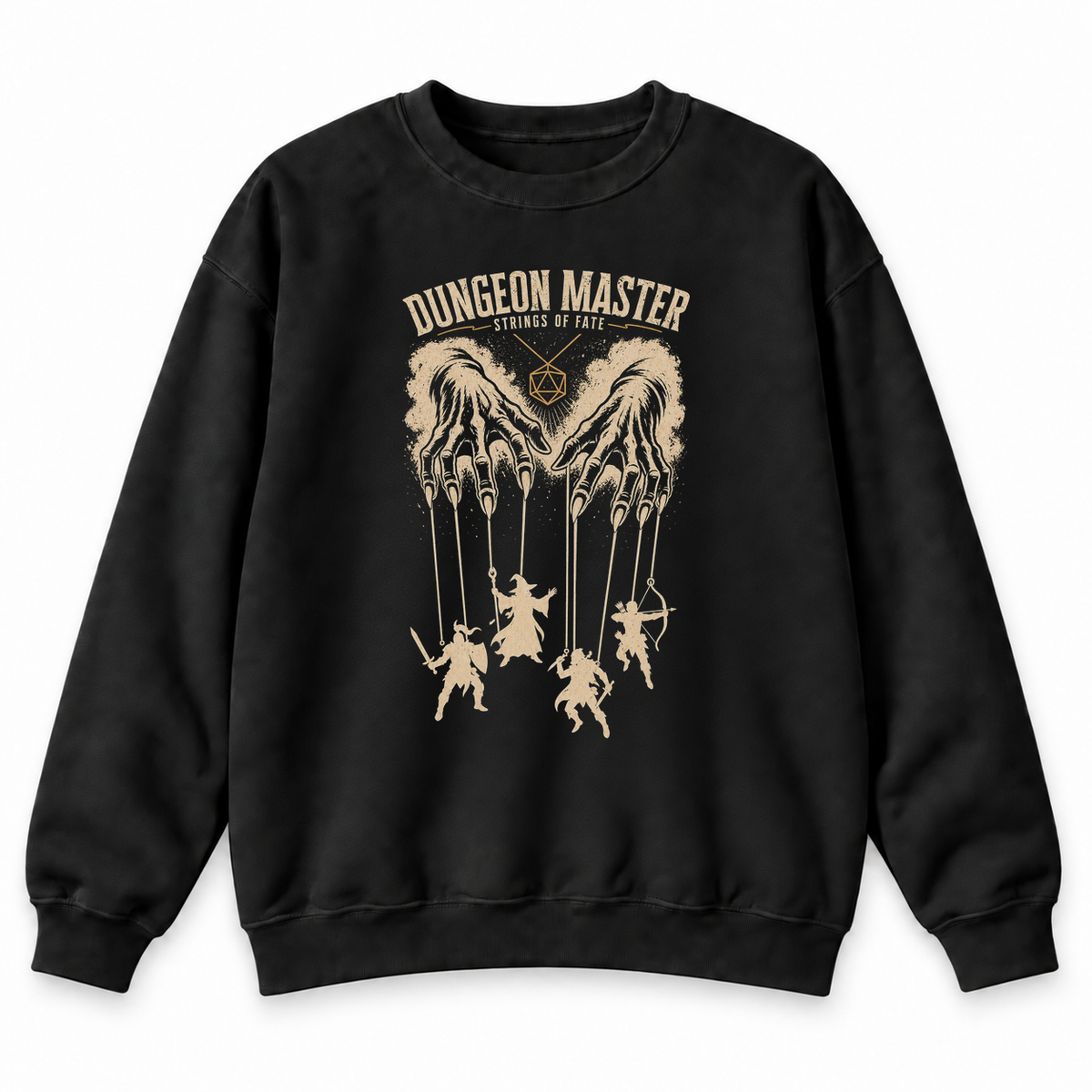 Dungeon Master Puppet Master black DnD sweatshirt front product view