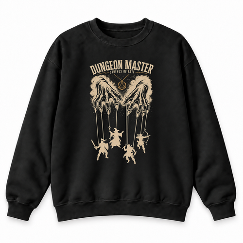 Dungeon Master Puppet Master black DnD sweatshirt front product view
