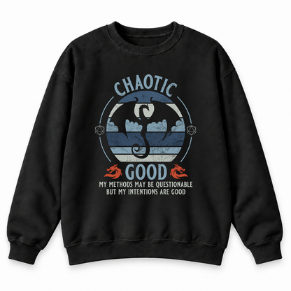 Chaotic Good black DnD sweatshirt front product view
