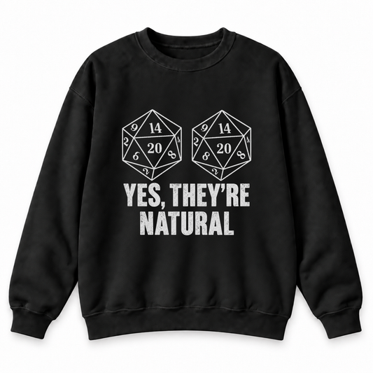 Yes, They’re Natural black DnD sweatshirt front product view