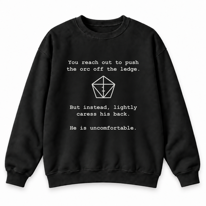 Uncomfortable Natural One black DnD sweatshirt front product view
