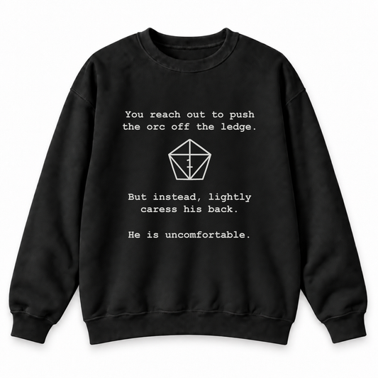 Uncomfortable Natural One black DnD sweatshirt front product view