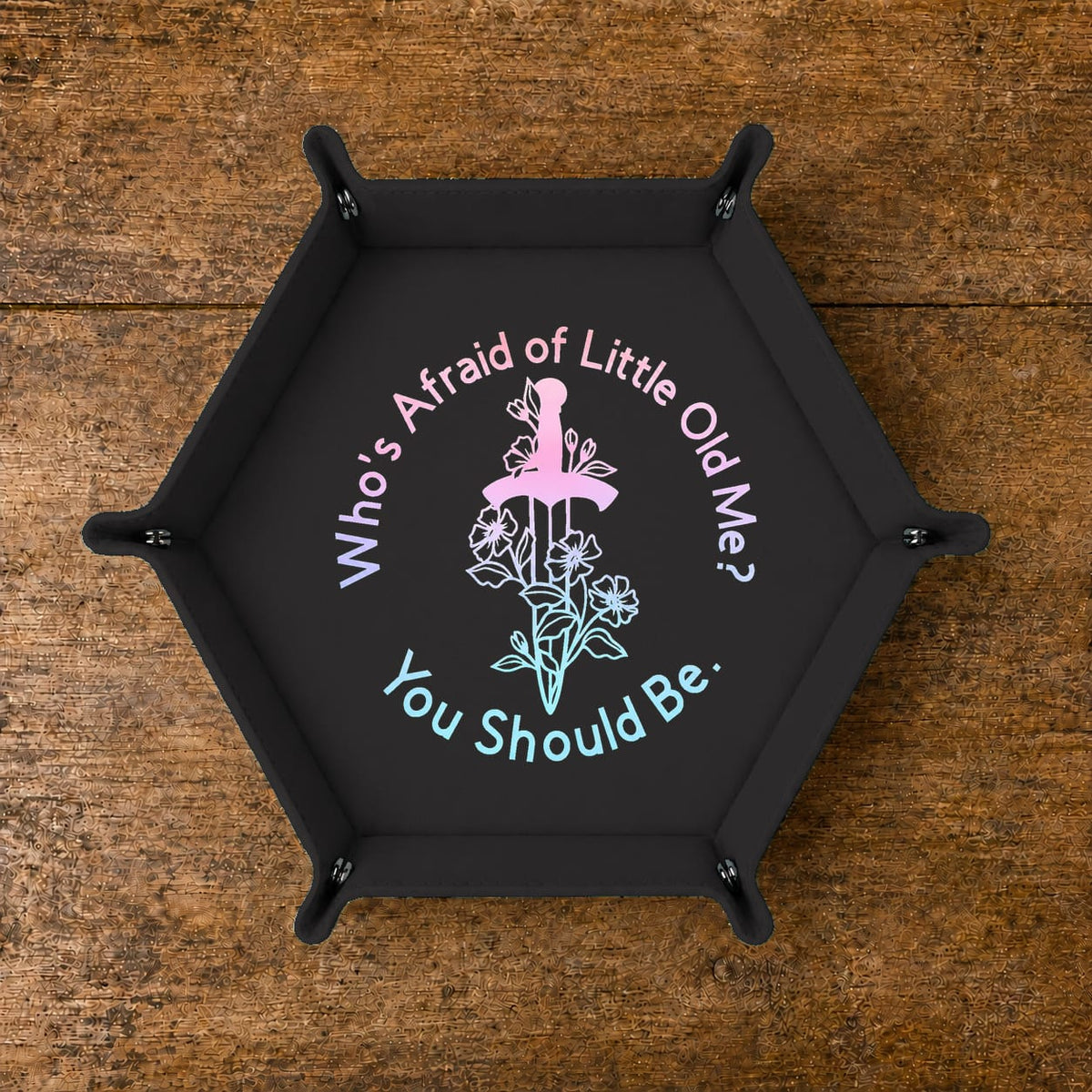 Floral Dagger Dark Fantasy - DICE TRAY Floral Dagger Dice Tray | Foldable PU Leather D&D RPG Tray
