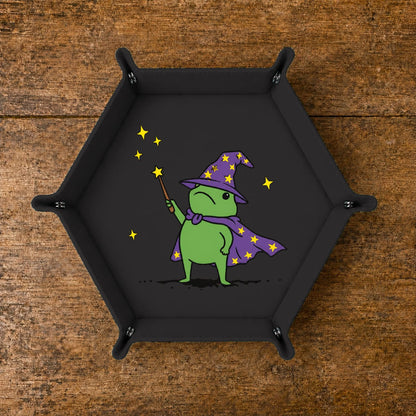 Cute Frog Wizard - DICE TRAY Cute Frog Wizard Dice Tray | Foldable PU Leather D&D Tray