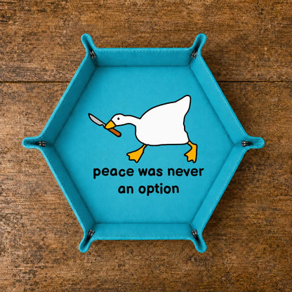 Peace Was Never An Option - DICE TRAY Peace Was Never An Option Dice Tray, Goose Dice Tray, Dungeons And Dragons Leather Dice Tray, Collapsable Dice Tray