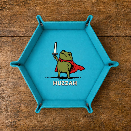Huzzah Frog Knight - DICE TRAY Huzzah Frog Knight Dice Tray | Foldable PU Leather D&D Dice Tray