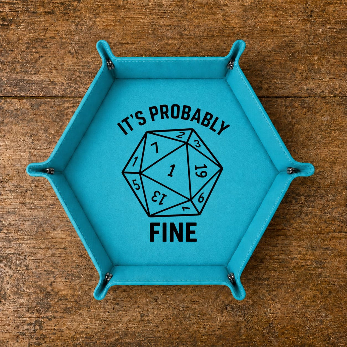 Natural One Probably Fine - DICE TRAY Natural One Dice Tray | Foldable PU Leather D&D Tray