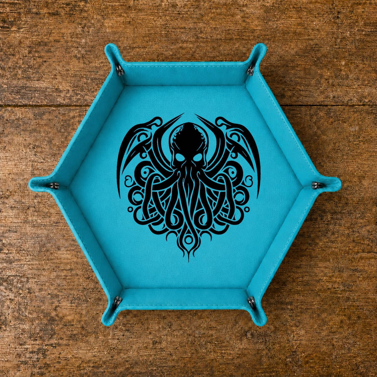 Eldritch Cthulhu Emblem - DICE TRAY Cthulhu Dice Tray | Foldable PU Leather D&D RPG Tray
