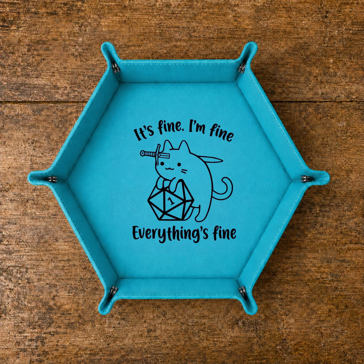 Critical Fail Cat - DICE TRAY Critical Fail Cat Dice Tray | Foldable PU Leather D&D Tray